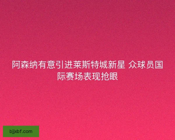 阿森纳有意引进莱斯特城新星 众球员国际赛场表现抢眼